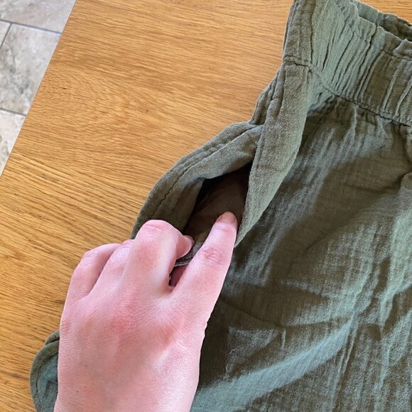 Universal Thread 100% Cotton Gauze Shorts with Pockets Green Medium - Picture 4 of 8